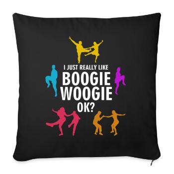 Boogie Woogie I like Boogie-Woogie - Sofa pillowcase 17,3'' x 17,3'' (45 x 45 cm) - black - Front