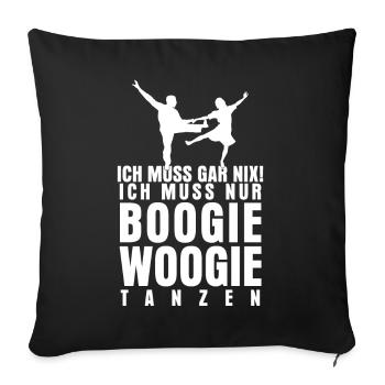 Boogie Woogie Saying Joke Dancer - Sofa pillowcase 17,3'' x 17,3'' (45 x 45 cm) - black - Front