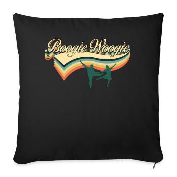 Boogie Woogie Retro Saying Boogie-Woogie - Sofa pillowcase 17,3'' x 17,3'' (45 x 45 cm) - black - Front