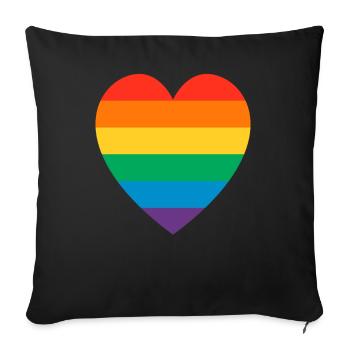 Rainbow - Sofa pillowcase 17,3'' x 17,3'' (45 x 45 cm) - black - Front