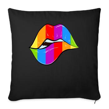 Rainbow - Sofa pillowcase 17,3'' x 17,3'' (45 x 45 cm) - black - Front