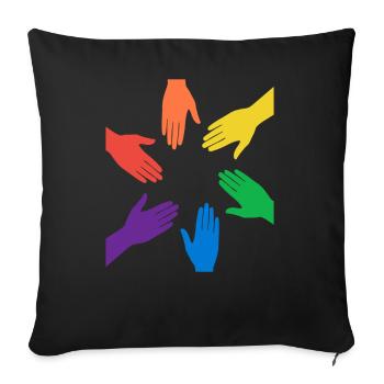 Rainbow - Sofa pillowcase 17,3'' x 17,3'' (45 x 45 cm) - black - Front