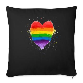 Rainbow - Sofa pillowcase 17,3'' x 17,3'' (45 x 45 cm) - black - Front