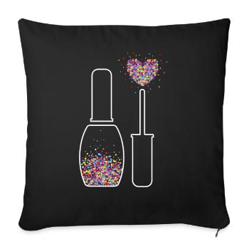 Nail Designer Heart Nail Polish Gel Polish - Housse de coussin décorative 45 x 45 cm - noir - Devant