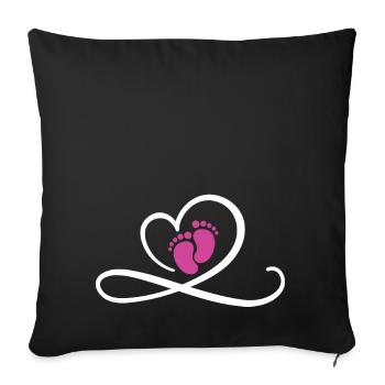 Pregnancy Baby Girl - Sofa pillowcase 17,3'' x 17,3'' (45 x 45 cm) - black - Front