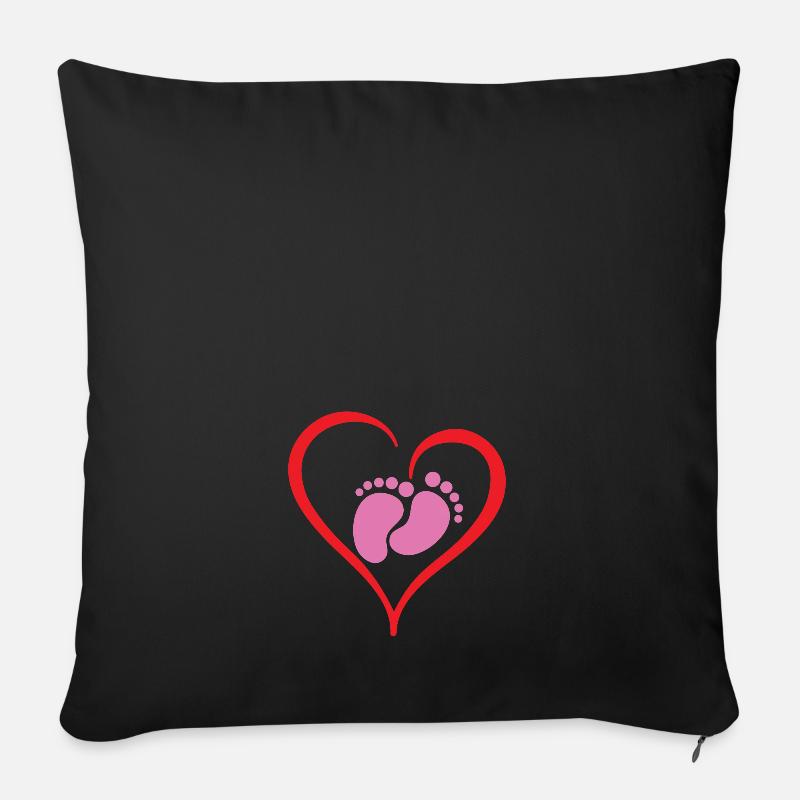 Schwangerschaft Baby Mädchen - Sofakissenbezug 45 x 45 cm - Schwarz