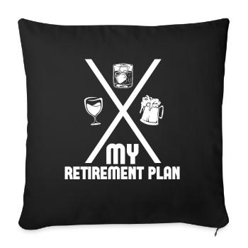 Mein Ruhestandsplan Whisky Bourbon Trinkt Wein - Sofakissenbezug 45 x 45 cm - Schwarz - Vorne