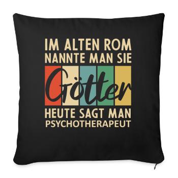 Lustige Psychotherapeut Sprüche - Sofakissenbezug 45 x 45 cm - Schwarz - Vorne