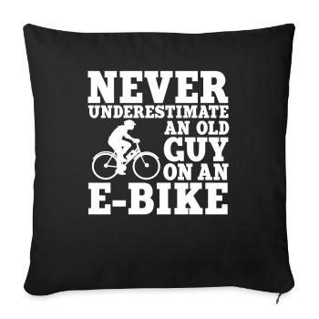 Old Man E-Bike - Sofa pillowcase 17,3'' x 17,3'' (45 x 45 cm) - black - Front