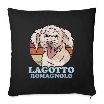 lagotto Romagnolo | Cadeau de propriétaire de chien de chien - Housse de coussin décorative 45 x 45 cm - noir - Devant