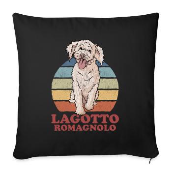 Lagotto Romagnolo Dog Dog Owner Gift - Sofa pillowcase 17,3'' x 17,3'' (45 x 45 cm) - black - Front