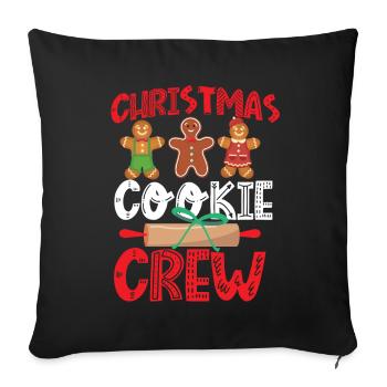 Cuire au four des biscuits de Noël - Housse de coussin décorative 45 x 45 cm - noir - Devant
