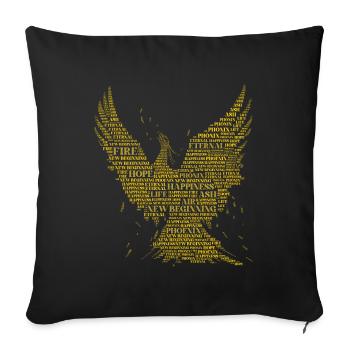 PHOENIX: Word-Art Design! Mythical creatures, mythology - Sofa pillowcase 17,3'' x 17,3'' (45 x 45 cm) - black - Front