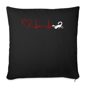 Heartbeat Scorpion T-Shirt - Housse de coussin décorative 45 x 45 cm - noir - Devant