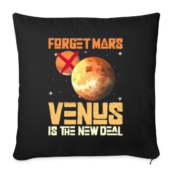 Forget Mars - Vénus est le New Deal - Planète Vénus - Housse de coussin décorative 45 x 45 cm - noir - Devant