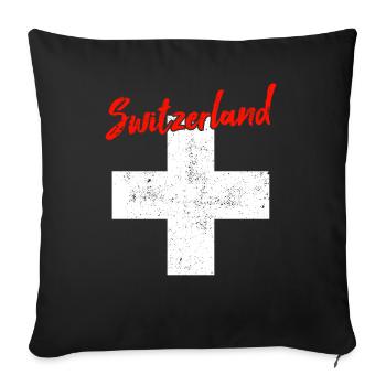 Schweiz Switzerland - Sofa pillowcase 17,3'' x 17,3'' (45 x 45 cm) - black - Front