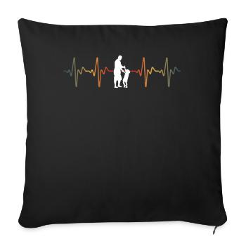 Retro Papa Tea - Sofa pillowcase 17,3'' x 17,3'' (45 x 45 cm) - black - Front