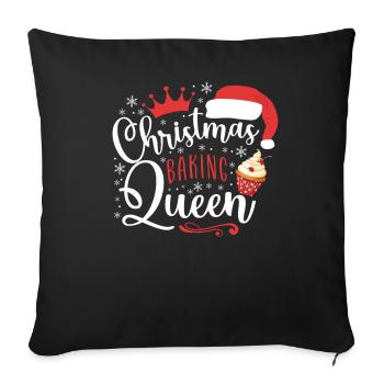 Cuire au four un cupcake de Noël - Housse de coussin décorative 45 x 45 cm - noir - Devant