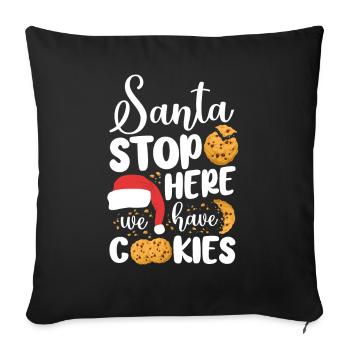 Cuire au four le biscuit de Noël Du Père Noël - Housse de coussin décorative 45 x 45 cm - noir - Devant