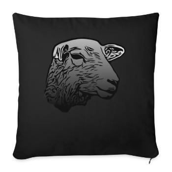 Sheep Sheep's Head Animal Motif Print Print - Sofa pillowcase 17,3'' x 17,3'' (45 x 45 cm) - black - Front