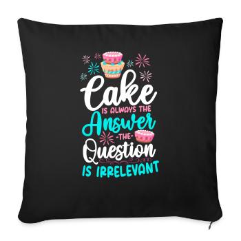Cuire au four Le gâteau est toujours - Housse de coussin décorative 45 x 45 cm - noir - Devant