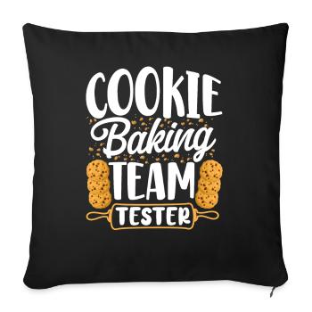 Bake Baking Cookie Team Tester - Sofa pillowcase 17,3'' x 17,3'' (45 x 45 cm) - black - Front