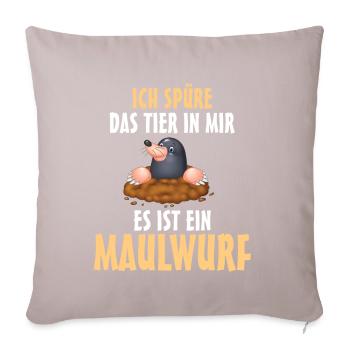 Waldbewohner Wald Maulwurf - Sofakissenbezug 45 x 45 cm - helles Taupe - Vorne