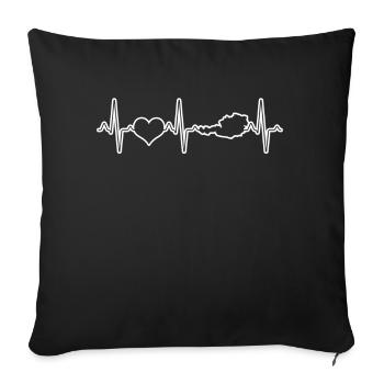 Autriche Heartbeat - Housse de coussin décorative 45 x 45 cm - noir - Devant