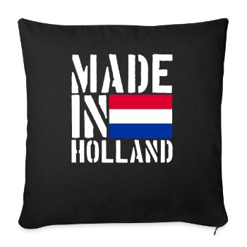 Holland Holländer Lustiger Spruch - Sofakissenbezug 45 x 45 cm - Schwarz - Vorne