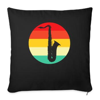 Saxophon Retro - Sofakissenbezug 45 x 45 cm - Schwarz - Vorne