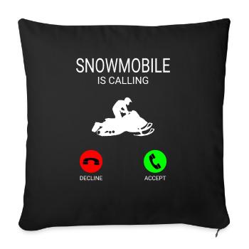 Snowmobile is calling fancy snowmobile t-shirt - Sofakissenbezug 45 x 45 cm - Schwarz - Vorne