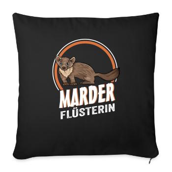 Marder Flüsterin - Sofakissenbezug 45 x 45 cm - Schwarz - Vorne