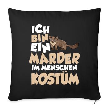Marder Menschen Kostüm - Sofakissenbezug 45 x 45 cm - Schwarz - Vorne
