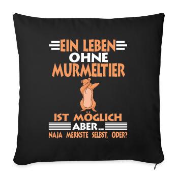 Nagetier Dabbing Murmeltier - Sofakissenbezug 45 x 45 cm - Schwarz - Vorne