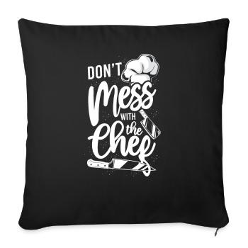 Cuisine Cuisine Chef de cuisine ne pas - Housse de coussin décorative 45 x 45 cm - noir - Devant
