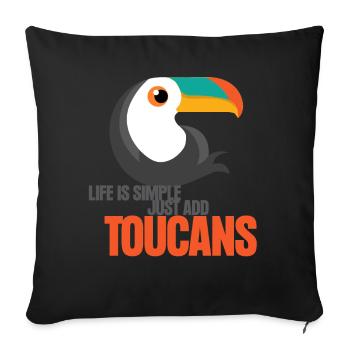 Les toucans mignons de Tukan Toucan - Housse de coussin décorative 45 x 45 cm - noir - Devant