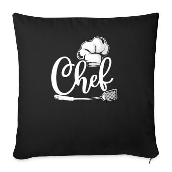 Cuisine Cuisine Chef Chef - Housse de coussin décorative 45 x 45 cm - noir - Devant