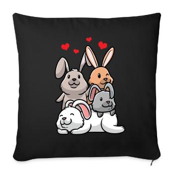 Rabbit Love Lover Carnickel Owner - Sofa pillowcase 17,3'' x 17,3'' (45 x 45 cm) - black - Front