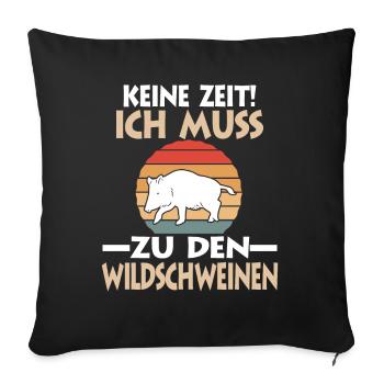 Wildschwein - Sofakissenbezug 45 x 45 cm - Schwarz - Vorne