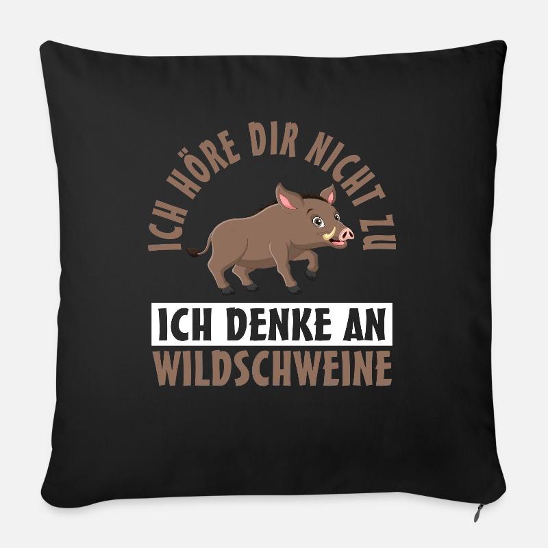 Wildschwein - Sofakissenbezug 45 x 45 cm - Schwarz