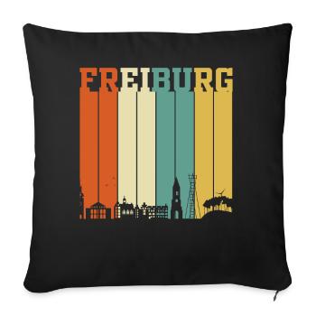 Freiburg Skyline - Sofakissenbezug 45 x 45 cm - Schwarz - Vorne