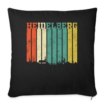 Heidelberg | Heidelberg Skyline - Sofakissenbezug 45 x 45 cm - Schwarz - Vorne
