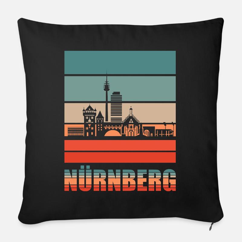 Nürnberg - Sofakissenbezug 45 x 45 cm - Schwarz