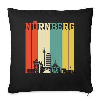 Nürnberg | Nürnberg Retro Vintage - Sofakissenbezug 45 x 45 cm - Schwarz - Vorne