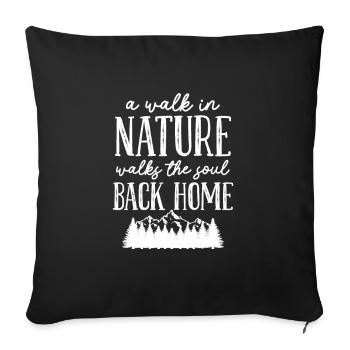 Wald Natur Bäume Landschaft Outdoor Geschenk - Sofakissenbezug 45 x 45 cm - Schwarz - Vorne