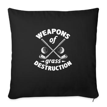Golf Golfer Golf Club Golf Ball Cadeau - Housse de coussin décorative 45 x 45 cm - noir - Devant