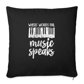 Piano - Housse de coussin décorative 45 x 45 cm - noir - Devant