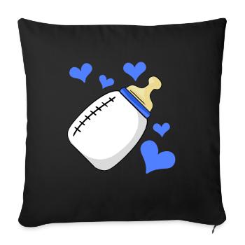 Milk bottle Boy pregnant birth - Sofa pillowcase 17,3'' x 17,3'' (45 x 45 cm) - black - Front