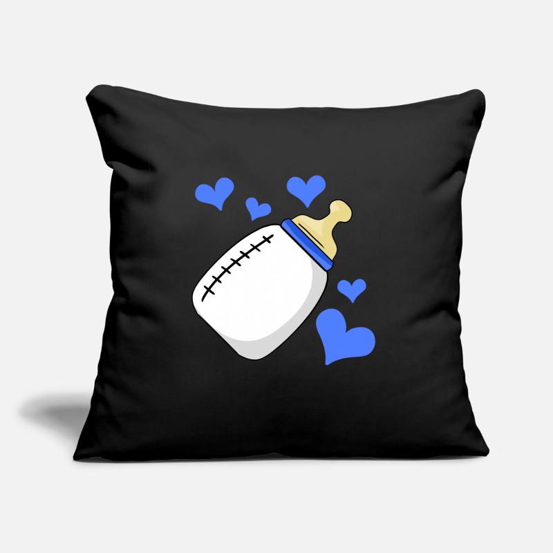 Bouteille de lait Garçon enceinte naissance Housse de coussin décorative 45 x 45 cm