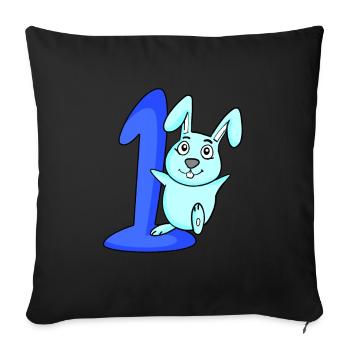 1 an 1 cadeau d’anniversaire - Housse de coussin décorative 45 x 45 cm - noir - Devant